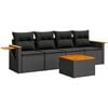 vidaXL Patio Sofa Set 4-sits Black