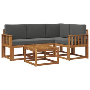 vidaXL Utomhussoffset med kudde 5 pcs Naturlig och Antracit
