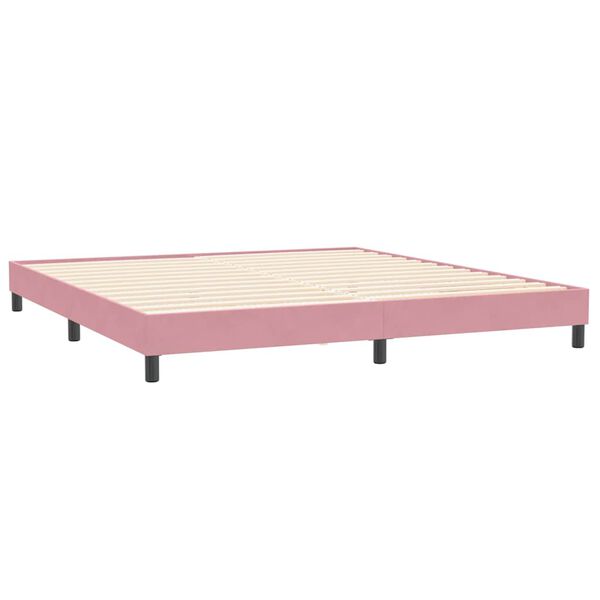 vidaXL Resårsäng utan madrass rosa 200x220 cm sammet