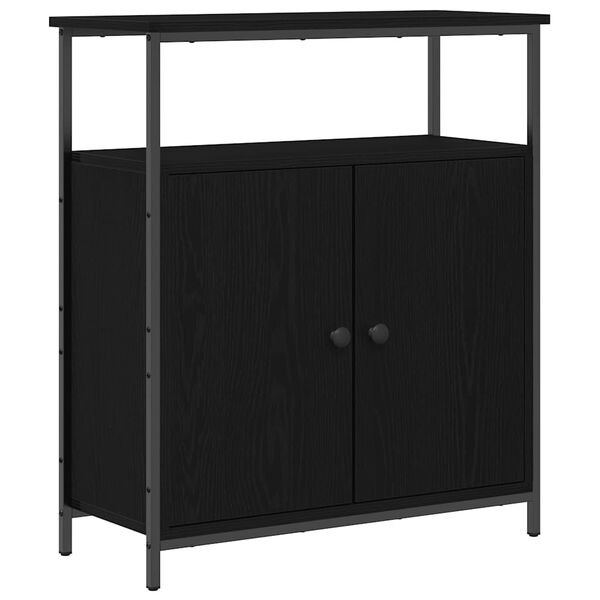 vidaXL Sideboard Svart Ek 70 x 30 x 80 cm Konstruerat tr&auml;