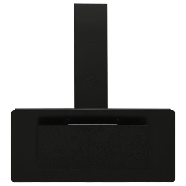 vidaXL Köksfläkt 90 cm rostfritt stål och härdat glas svart