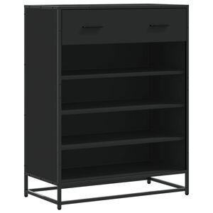 vidaXL Skosk&aring;p svart 75x38x97,5 cm konstruerat tr&auml; och metall