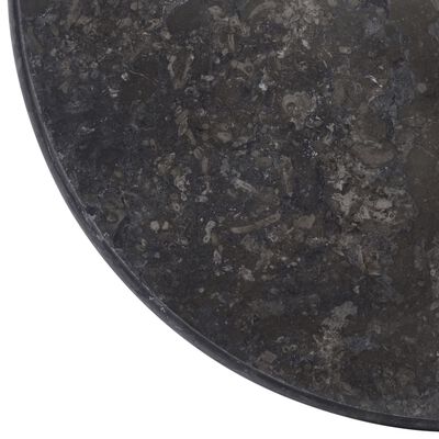 vidaXL Bordsskiva svart Ø50x2,5 cm marmor