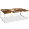 vidaXL Soffbord teak och harts 110x60x40 cm
