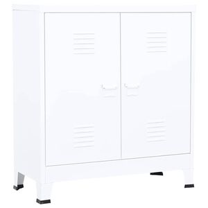 vidaXL Industriellt f&ouml;rvaringssk&aring;p vit 90x40x100 cm st&aring;l