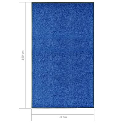 vidaXL Dörrmatta tvättbar blå 90x150 cm