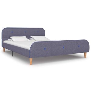 vidaXL S&auml;ngram utan madrass ljusgr&aring; tyg 140x200 cm