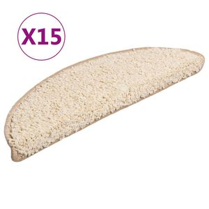 vidaXL Trappmattor 15 st 56x17x3 cm kr&auml;mf&auml;rgade halvrunda