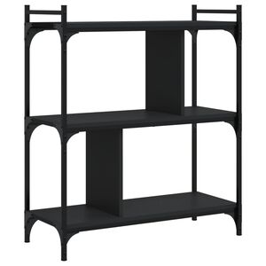 vidaXL Bokhylla 3 hyllplan svart 76x32x88 cm konstruerat tr&auml;