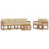 vidaXL Utomhussoffset 7 pcs Naturlig och Beige Massivt Akaciatr&auml;