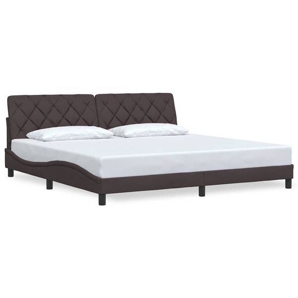 vidaXL Bed Frame without Mattress Dark Brown 200x200 cm Fabric