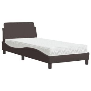 vidaXL S&auml;ng med madrass Dover m&ouml;rkbrun 80x200 cm tyg