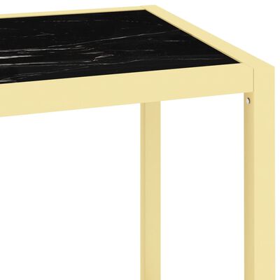 vidaXL Konsolbord svart marmor och transparent 100x36x90cm härdat glas
