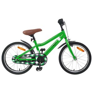 vidaXL Barncykel 18 Tum f&ouml;r 5-7 &aring;r gamla Gr&ouml;n
