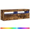 vidaXL Tv-b&auml;nk med LED-belysning r&ouml;kf&auml;rgad ek 120x35x40 cm