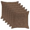 vidaXL Kudd&ouml;verdrag 6 st HOUTEN Ljusbrun 80 x 80 cm Faux Kaninp&auml;ls
