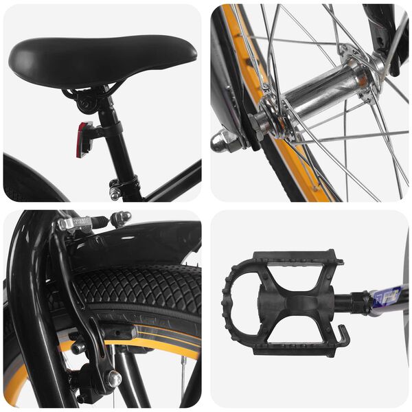 vidaXL Barncykel 22 Tum f&ouml;r 7-12 &aring;r gamla Svart