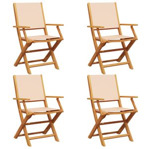 vidaXL Hopf&auml;llbara tr&auml;dg&aring;rdsstolar 4 st beige tyg och massivt tr&auml;