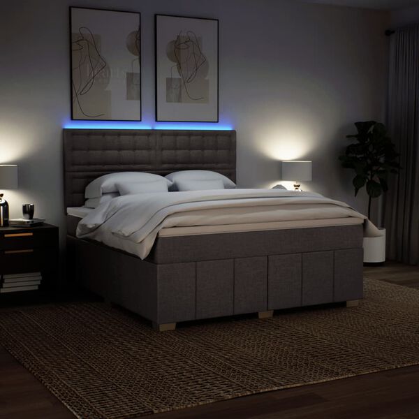 vidaXL Rams&auml;ng med madrass taupe 180x200 cm tyg