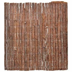 vidaXL Barkstaket 100 x 600 cm Bark Brun