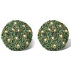 vidaXL Tr&auml;dg&aring;rdsbelysning Buxbomboll 35cm Solcell 2-pack
