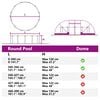 vidaXL Poolt&auml;lt Dome Gr&ouml;n 538 x 440 x 204 cm