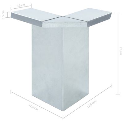 vidaXL Snigelkant galvaniserat stål 170x170x25 cm