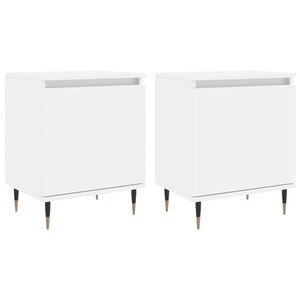 vidaXL S&auml;ngbord 2 st vit 40x30x50 cm konstruerat tr&auml;