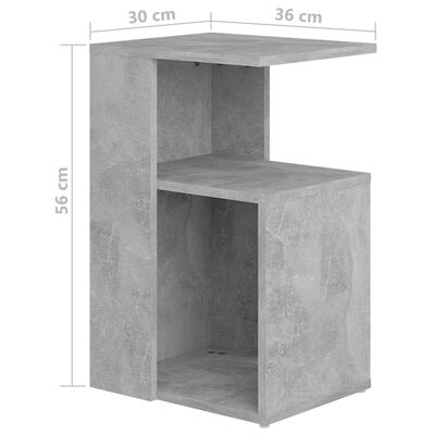 vidaXL Sidobord betonggrå 36x30x56 cm konstruerat trä