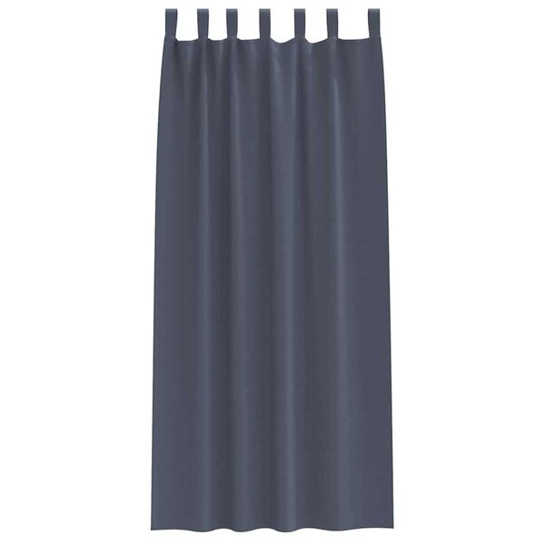 vidaXL M&ouml;rkl&auml;ggningsgardiner med Ringar 2 pcs Antracit 245 x 140 cm