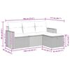 vidaXL Trädgårdssoffset med dynor 4 delar konstrotting grå