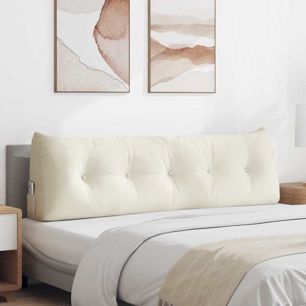 vidaXL Ryggkudde Kr&auml;m 160 x 24 x 50 cm Sammet
