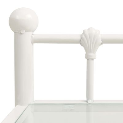 vidaXL Sängbord vit och transparent 45x34x60,5 cm metall och glas