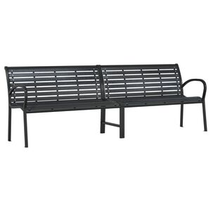 vidaXL Tr&auml;dg&aring;rdsb&auml;nk dubbel svart 231 cm st&aring;l och WPC