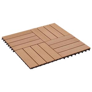 vidaXL Terrassplattor 22 st Teak 30 x 30 cm WPC