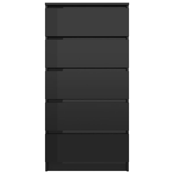 vidaXL Byrå svart högglans 60x35x121 cm konstruerat trä