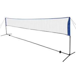 vidaXL Badmintonn&auml;t med badmintonbollar 600x155 cm