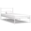 vidaXL S&auml;ngram utan madrass vit metall 100x200 cm