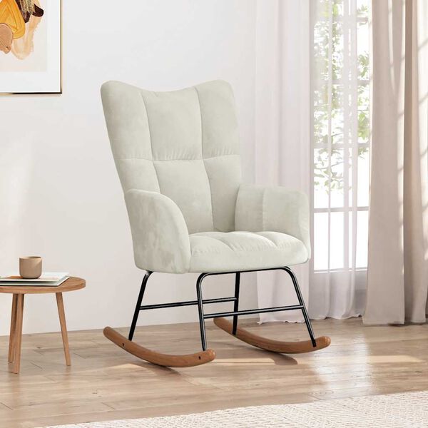 vidaXL Gungstol gr&auml;ddvit sammet