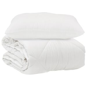 vidaXL Dunt&auml;cke med kudde 2 pcs Vit Mikrofiber