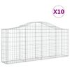 vidaXL Gabioner b&aring;gformade 10 st 200x30x80/100 cm galvaniserat j&auml;rn