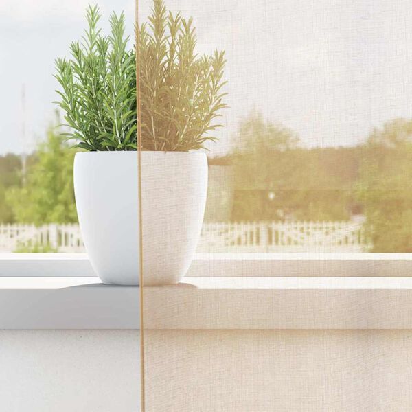 vidaXL Voile gardiner med öglor 2 st sand 140x225 cm