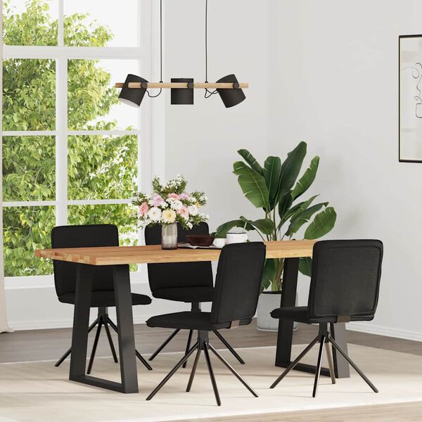 vidaXL Matstolar 4 st svart tyg