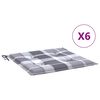 vidaXL Stolsdynor 6 st gr&aring;rutig 40x40x4 cm oxfordtyg