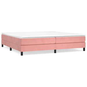 vidaXL Boxspring-s&auml;ngram rosa 200x200 cm sammet