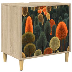 vidaXL Badrumssk&aring;p ZAANDAM Sonoma-ek 60 x 40 x 60 cm Konstruerat tr&auml;