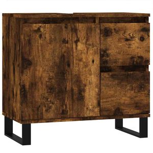 vidaXL Badrumssk&aring;p r&ouml;kf&auml;rgad ek 65x33x60 cm konstruerat tr&auml;