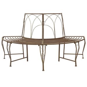 vidaXL Tr&auml;db&auml;nk 4-Antal sittplatser 160 x 80 x 89 cm St&aring;l Antikbrun