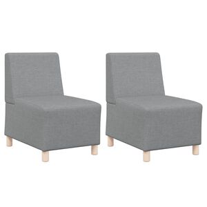 vidaXL Modulsofa utan armst&ouml;d 2 pcs Ljusgr&aring; 55 x 74 x 82 cm tyg