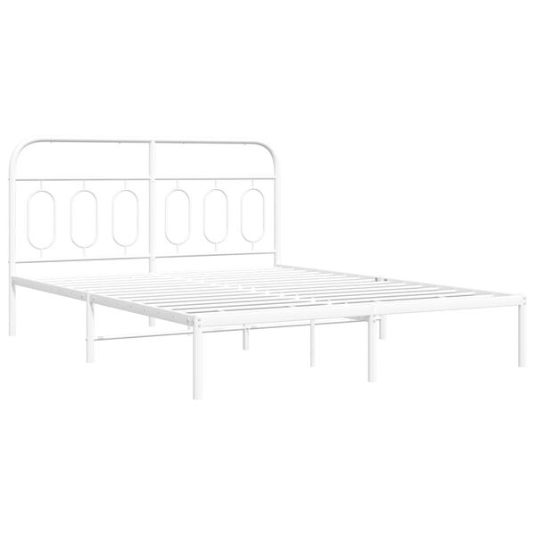 vidaXL S&auml;ngram med huvudgavel metall vit 140x190 cm